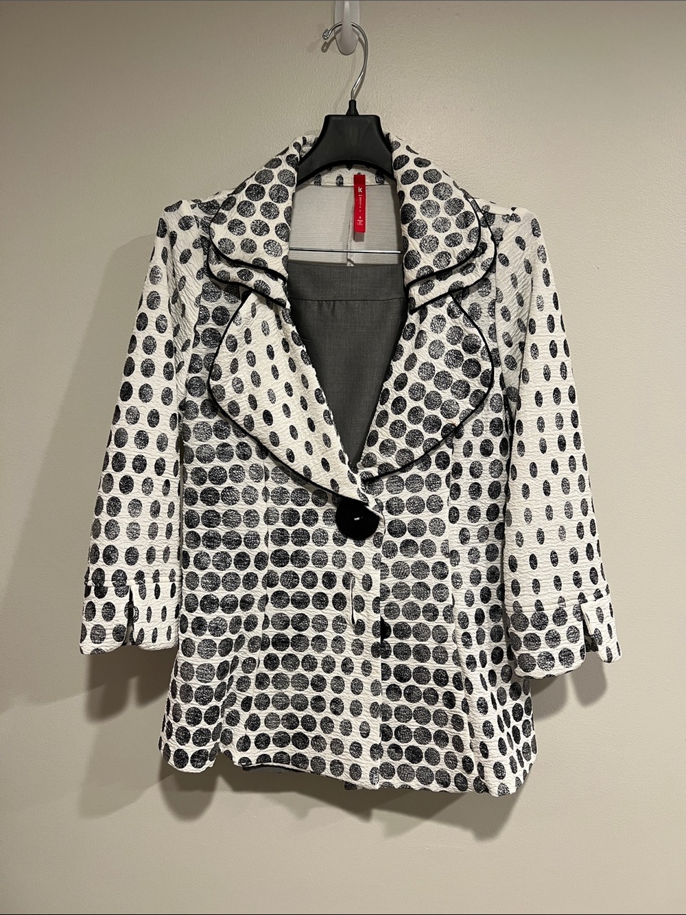 Polka Dot Black & White Women’s Blazer Jacket
